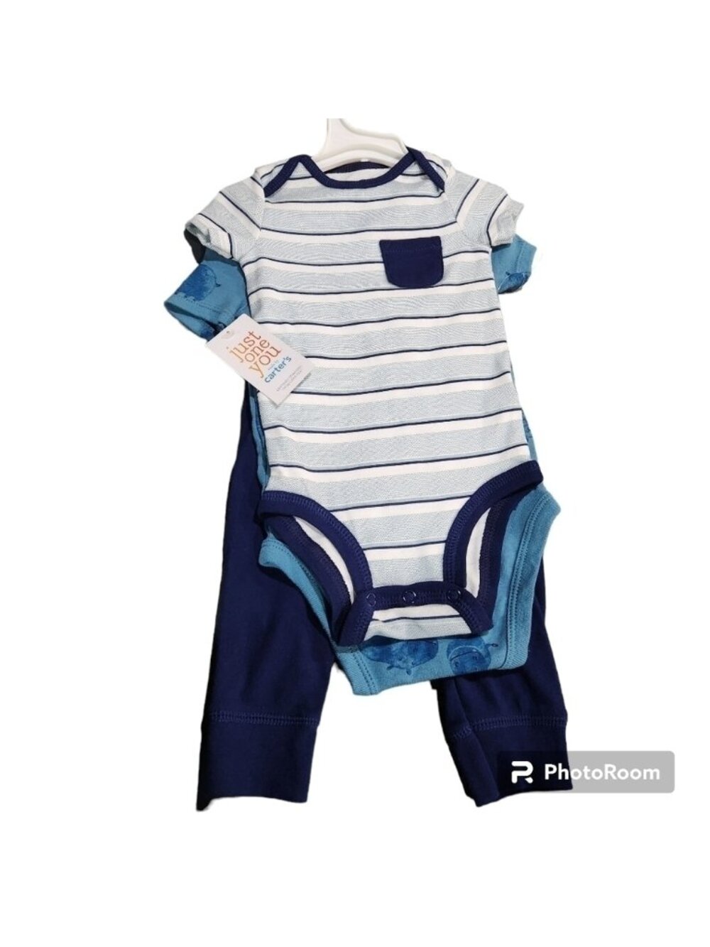 Just One You By Carter's 3 Piece Boy's Onesies And Pants Set, Size 6 Mos NWT